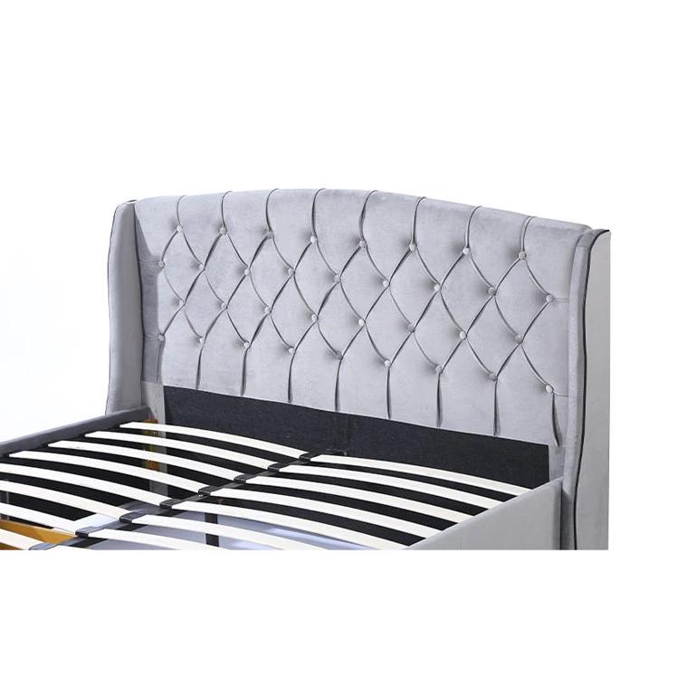 WIN FORCE Modern Bedroom Furniture With Large Capacity ODM Light Grey Wooden Bed
