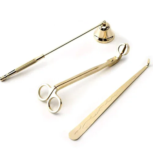 kerzen herstellungs bedarf Wick trimmer set candle snuffer candle scissors kit custom logo gold candle snuffer