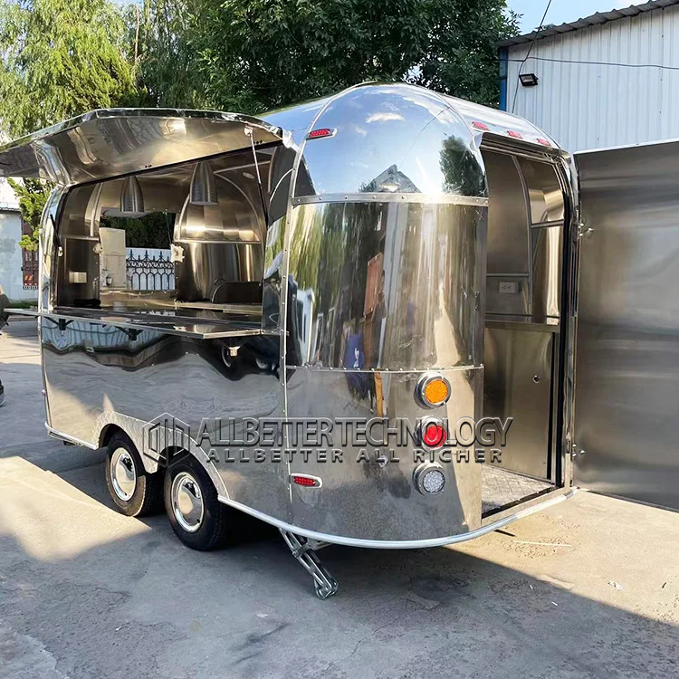 7x13' Custom Airstream Mobile Fast Food Truck Trailers Fully Equipped Coffee Ice Cream Food Cart Food Truck With Kitchen