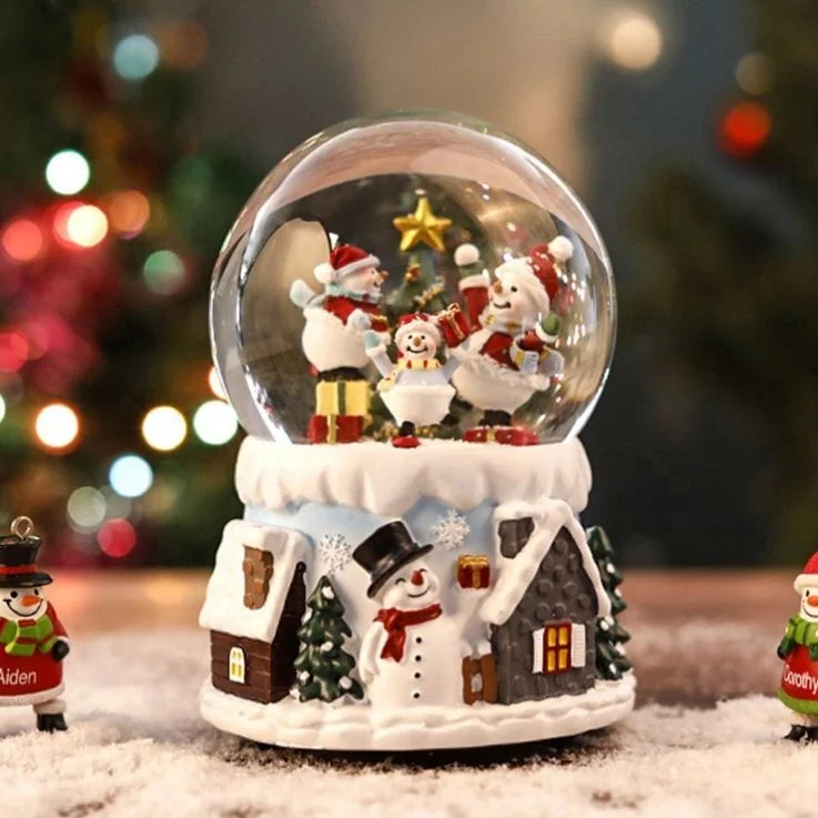 Resin Christmas Themed Gifts Colorful Snow Globe
