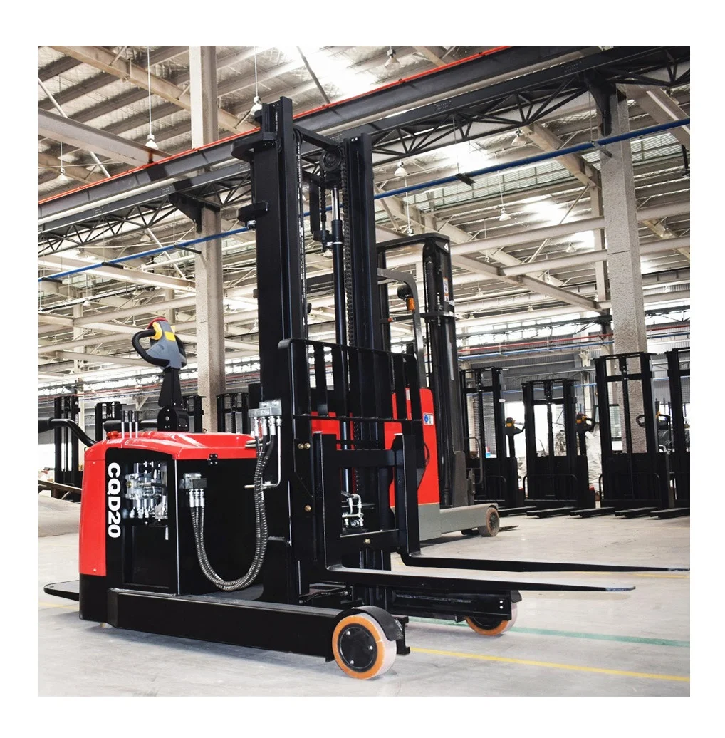 China supplier SAFER 1200kg minimum lift height 2m fork reach electric reach stacker reach forklift truck
