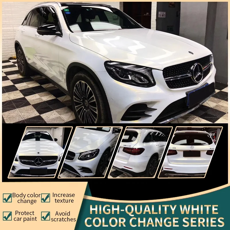 SCHANLEY body stickers Easy Apply Air Bubble Free Removable Glossy Pearl Vinyl White Chameleon Purple