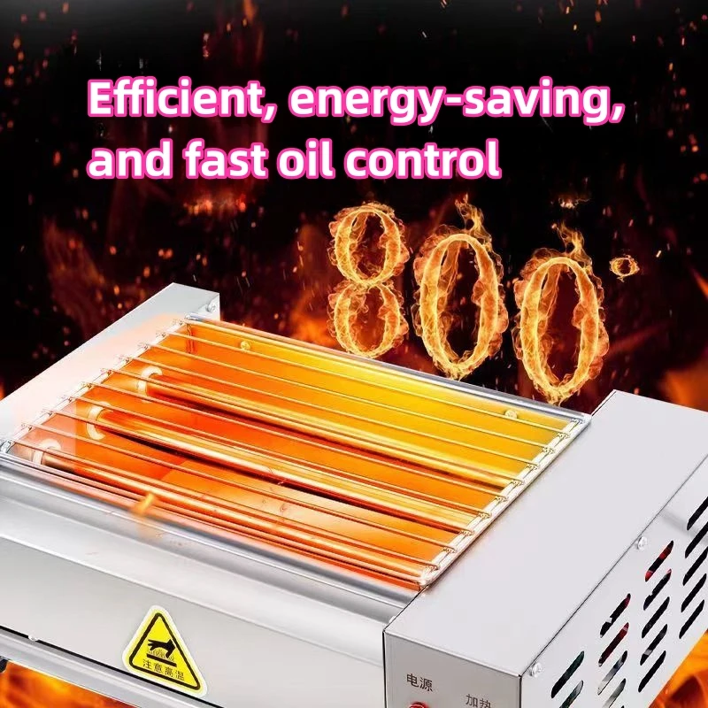 Commercial Stainless Steel Electric Rotisserie Grill Barbecue Machine for Restaurants and Food Establishments
