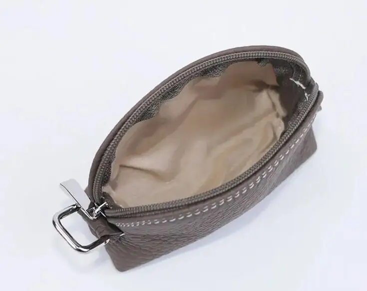 Custom Letter Genuine Pebble Leather Shell Bag Simple Ladies Zipper Small Storage Bag Coin Purse Handbag Wallet