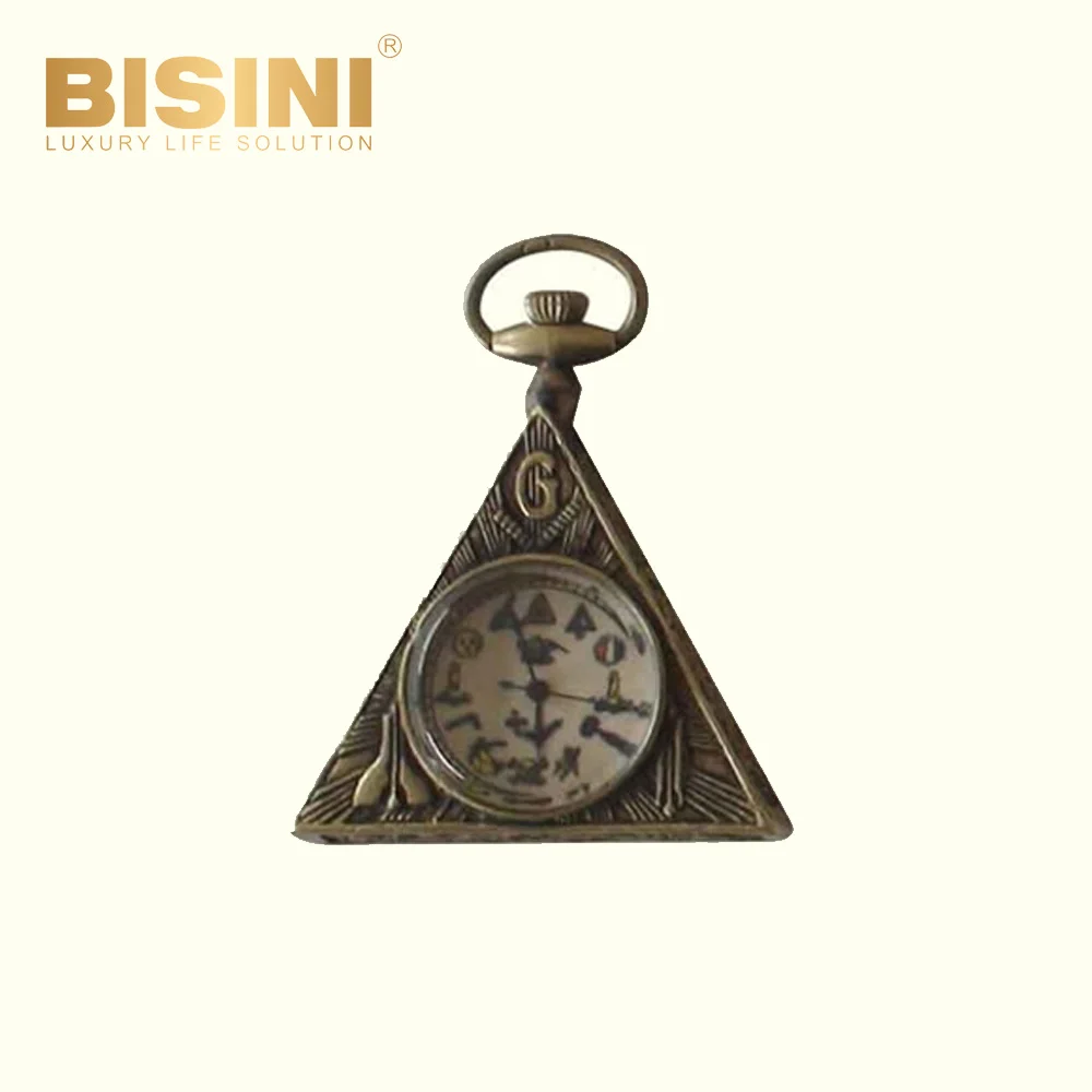 The samurai design nostalgic decoration retro baubles Vintage Portable watch with a chain and a lid