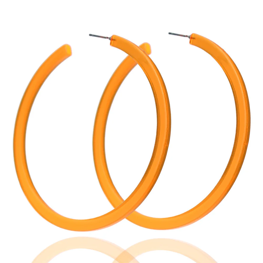 Summer Acrylic Hoop Earring Neon Color Large Earring Hoops