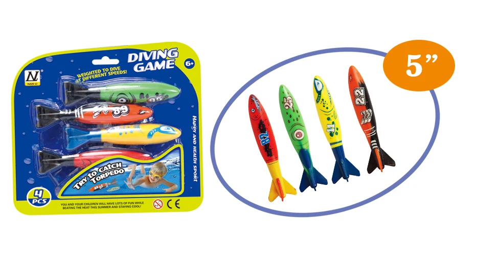 4pcs pool dive throwing torpedo bandits toy glides under water game summer outdoor toys 2021 for kids