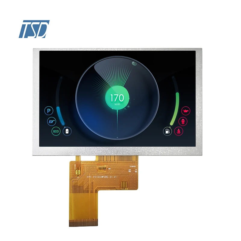 800x480 RGB-24bit Black TFT LCD 5.0inch panel module All viewing screen