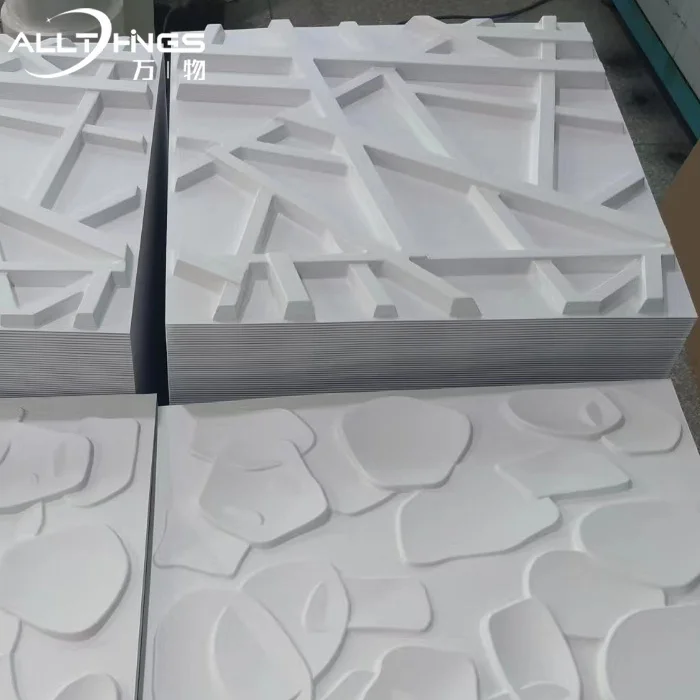 Home Decor Modern Wall panels Interior Living room Decorative PVC 3D sticker Easy Installation Waterproof Plastic Wall panel