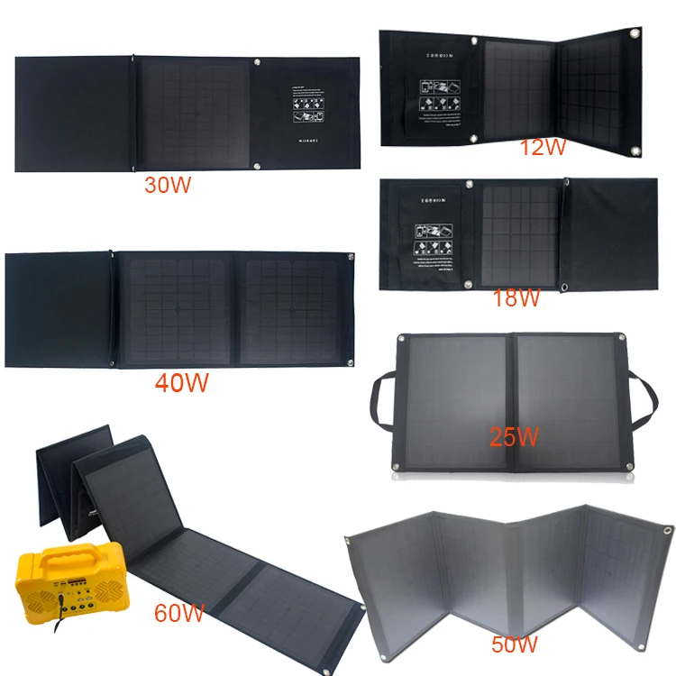 Customized 5/12v mini monocrystalline silicon flexible black etfe 15/10/45/50/60/40/120/300 w watt foldable solar panel