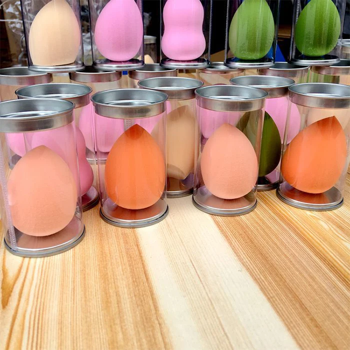 High Quality Pink Latex Free Makeup Sponge Gift Set Beauty Puff Cosmetic Blender with Display Stand