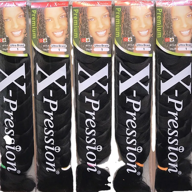 Private Label 82 inch Pure Color Jumbo Crochet Braids Hair Extension Ombre Xpression Synthetic Extra Long Braiding Hair