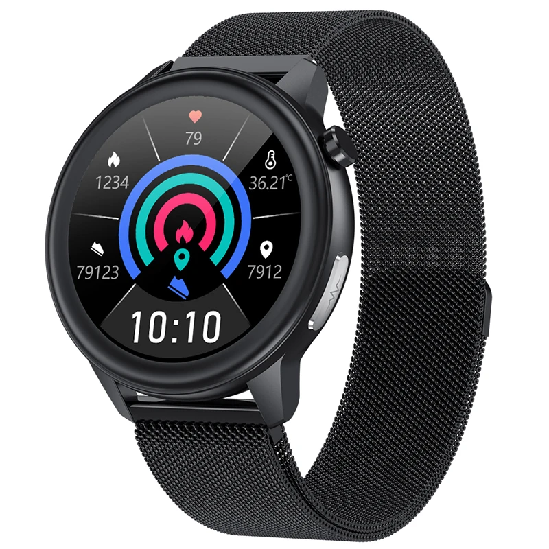 Amazon 1 3 дюймов сенсорный экран ЭКГ Смарт-часы Круглый измерять кровяное давление контролировать температуру тела умные часы мужские