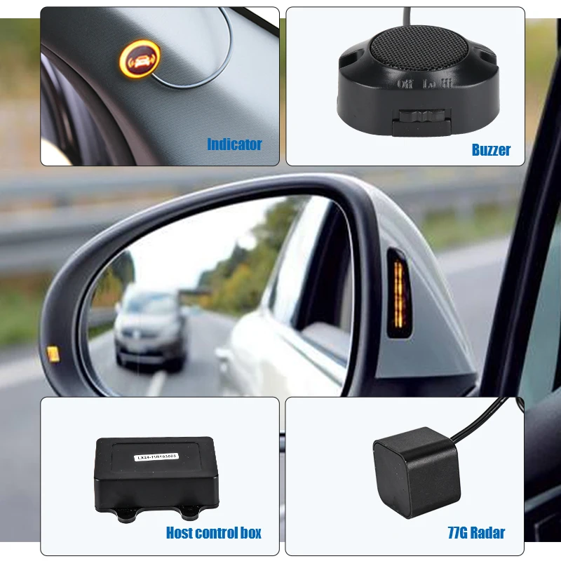 flashing warning ultrasonic radar car blind spot detection assist bsd system