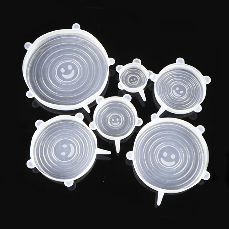 
Wholesale Keep Food Fresh BPA Free Silicone Sealed Covers Expandable Super Stretch Lids Set 6 Pack 