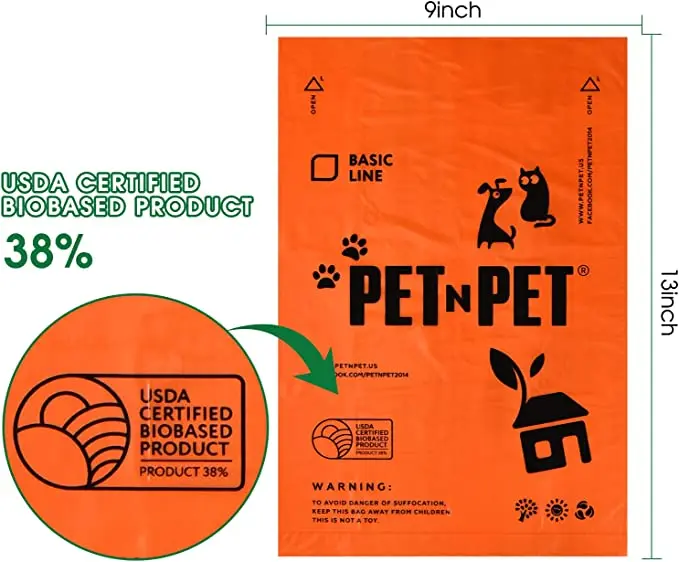 Pet Poop Waste Disposal Bags Biodegradable Compostable Poop Bags Custom Labels For Dog Poop