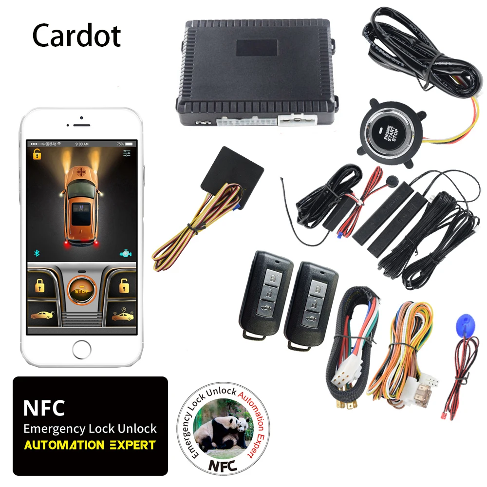 Cardot NFC дешевая система сигнализации с дистанционным запуском двигателя Pke