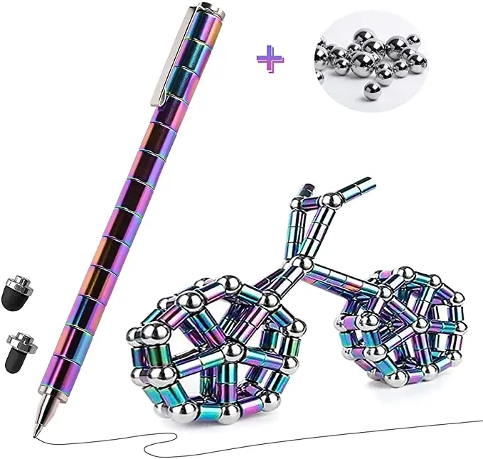 Relieve Tension Funny Polar Pen Set Disassembly Magnetic Sculpture Building Block Screen Writing Ballpoint Pen