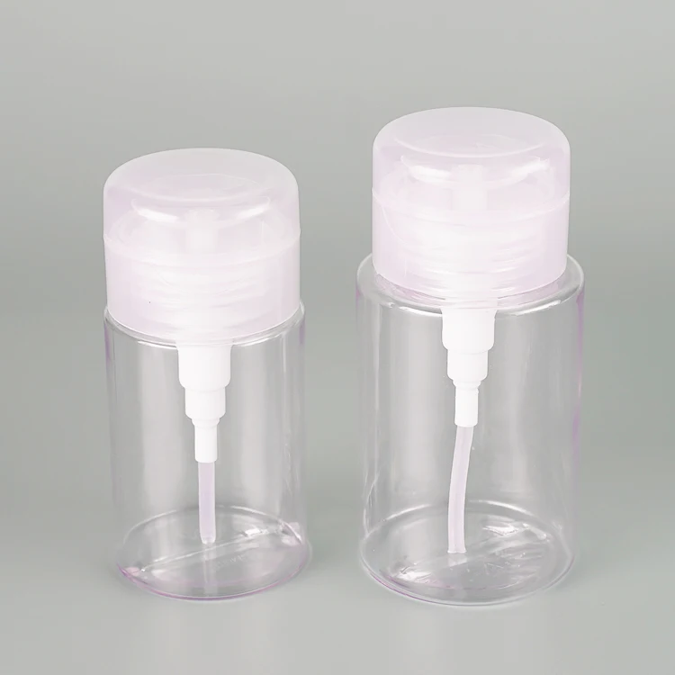 Luxury Empty 100ml 150ml 200ml 300ml Skin Toner Plastic Bottle Empty Push Down Eye Makeup Nail Polish Remover Pump Bottle