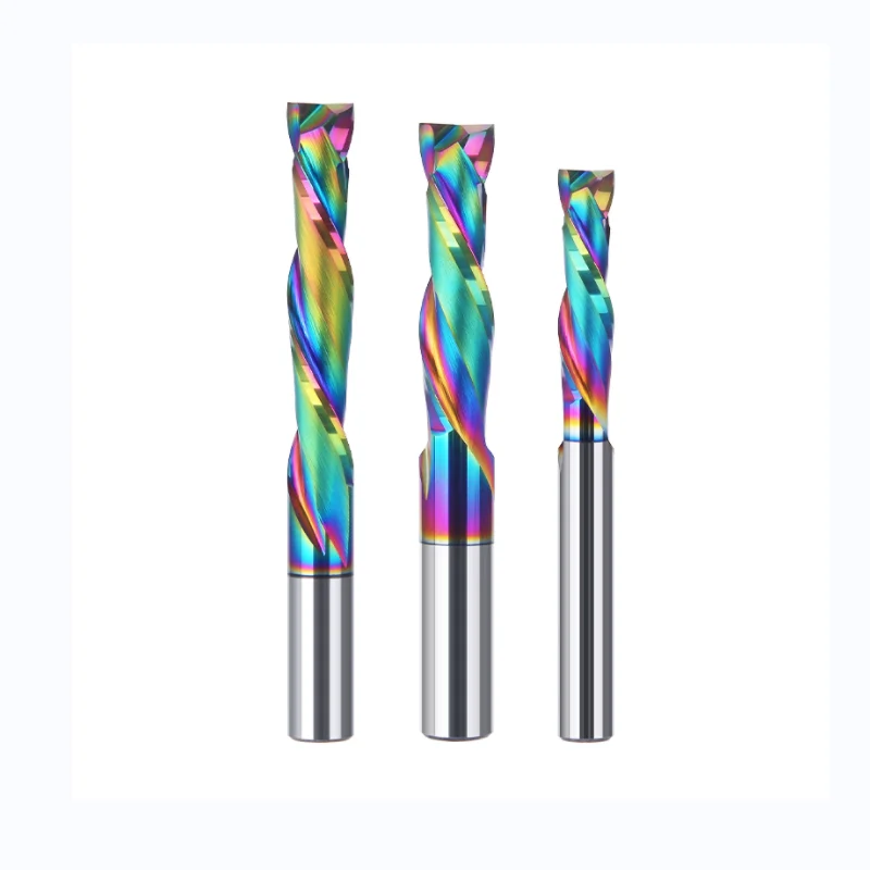 Huhao CNC Bit Up Down Compression Spiral CNC Router Bit Coated 2 Flute Compression End Mill For Wood 408011401