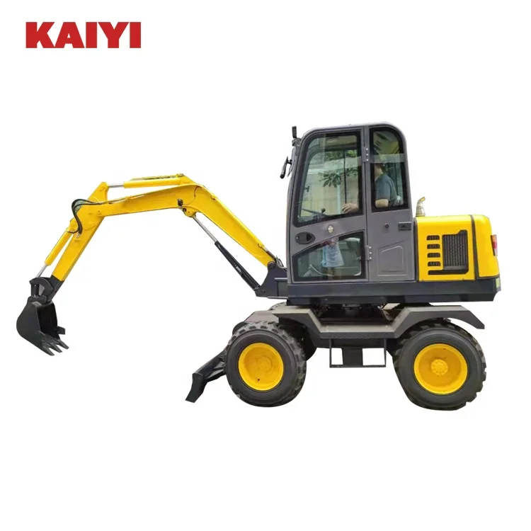 Chinese Manufacturer Factory Price 4x4  industrial equipment Hydraulic Excavator 36.8 kw  4 Ton 4 Wheeled Wheel Mini Excavator