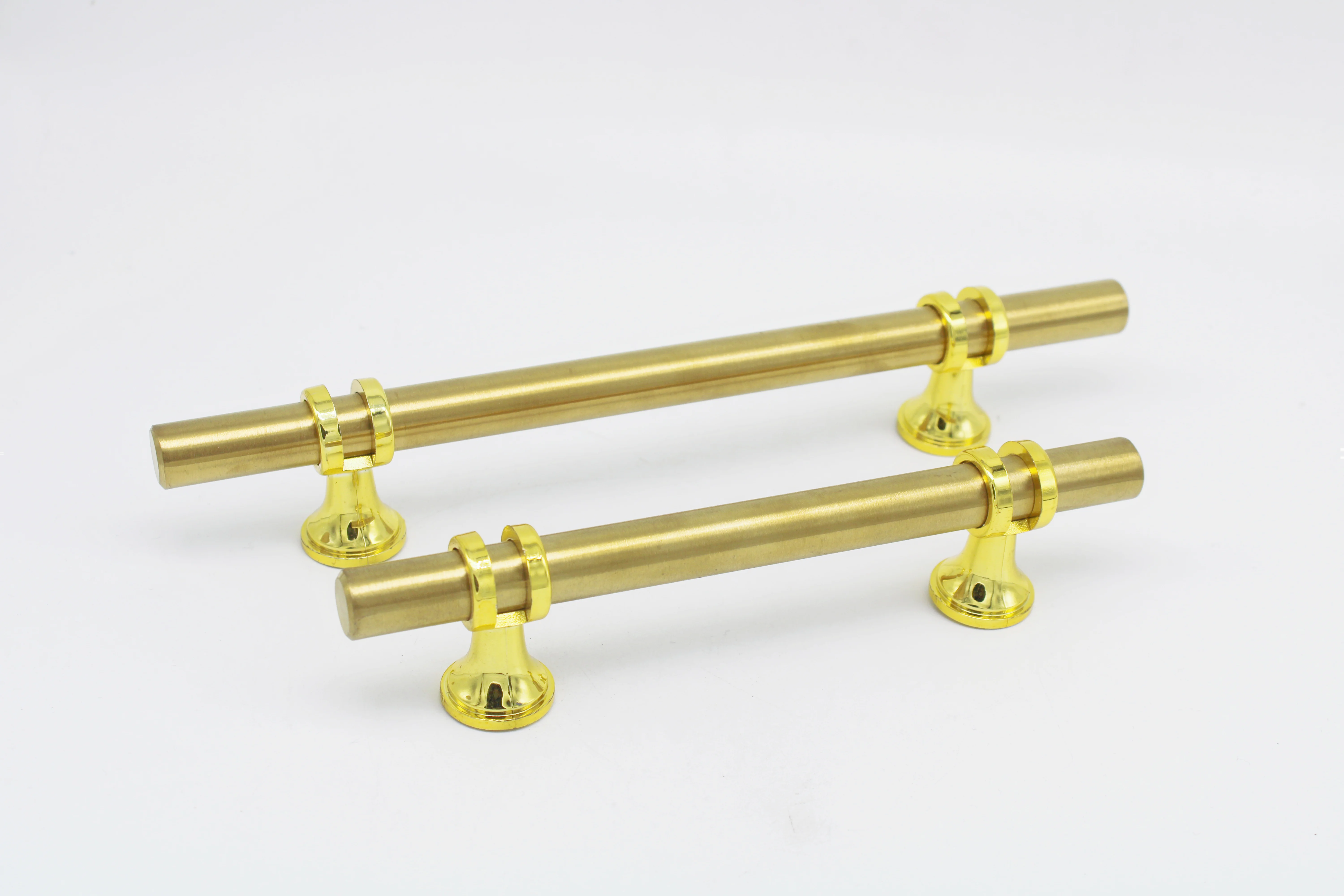 wholesale plastic handle manufacturer plastic feet T bar stainless steel tube gold Cabinet handle
