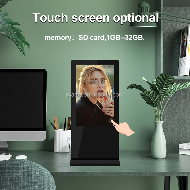 Desktop Android WiFi Smart Digital Signage Display 10 Inch IPS LCD Advertising Player With Mobile App Remote Upload