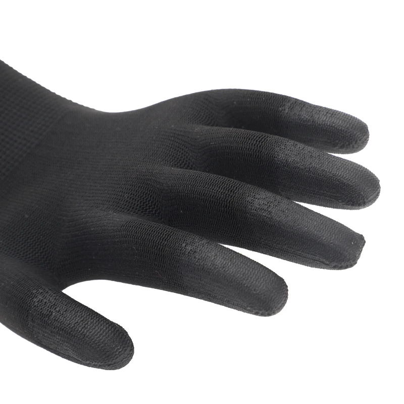 Antistatic carbon fiber knitted ESD fingertips coated protective PU gloves