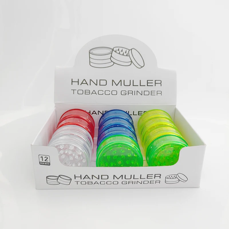 
Low MOQ 60mm 4 Pcs Layer Part Acrylic Plastic Herb Grinder Tobacco Weed 