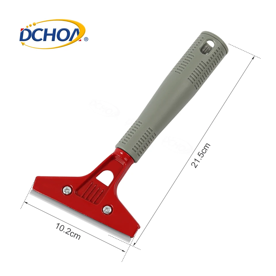 DCHOA 4'  Plastic Handle Cleaning Scraper Steel Blade Replacement vinyl squeegee
