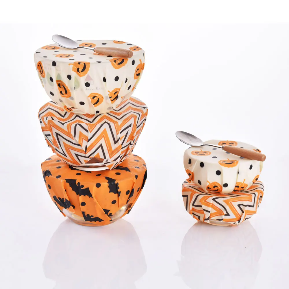 2024 Eco-Friendly Beeswax Food Storage Containers Foldable Zero-Waste Kitchen Cloth Wraps for Food Packaging Kitchen Storage