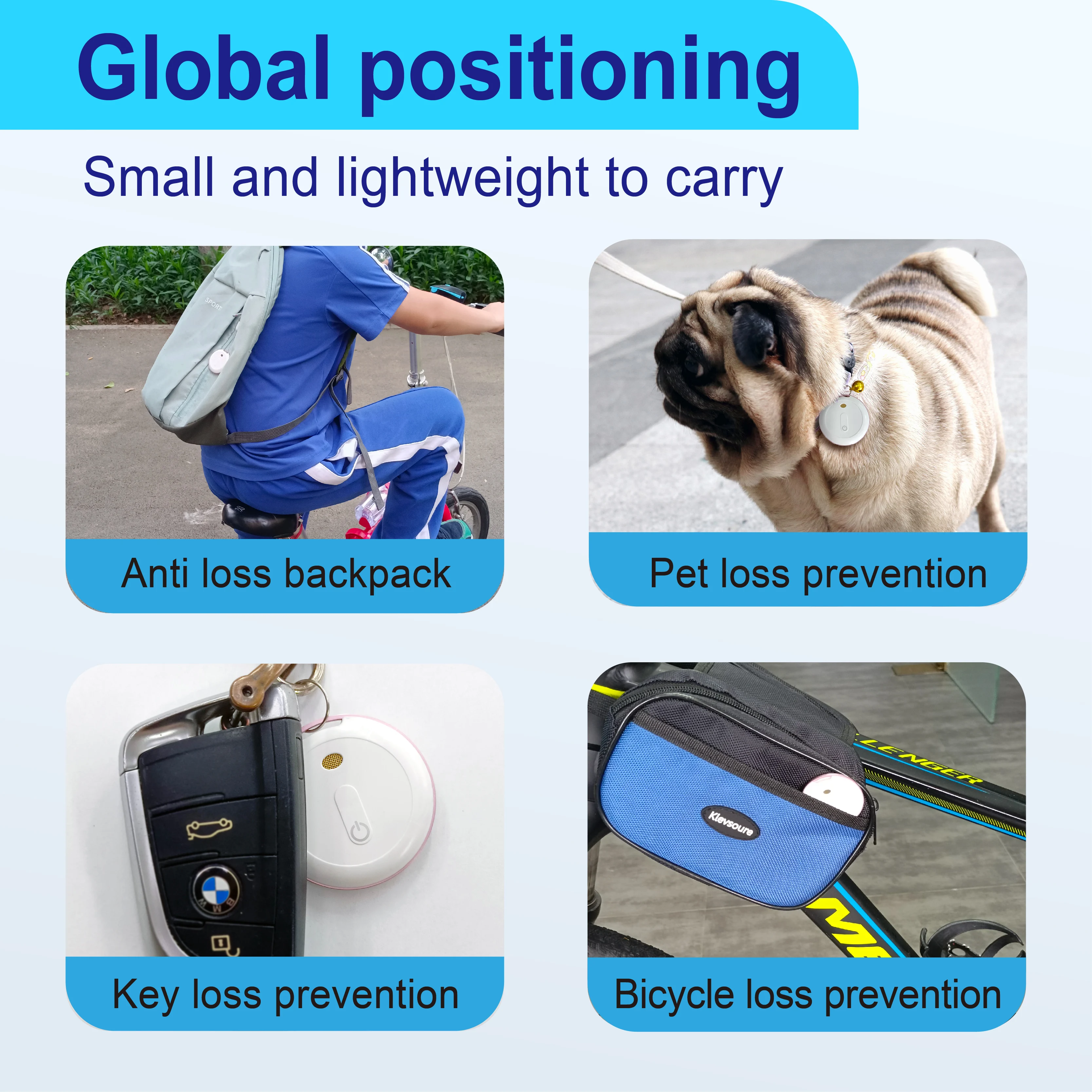 Findmy Mini Portable Bluetooth Locator Long Range 100m IP67 Waterproof 365 Days Longlife GPS Tracker MFI iOS Compatible AirTag