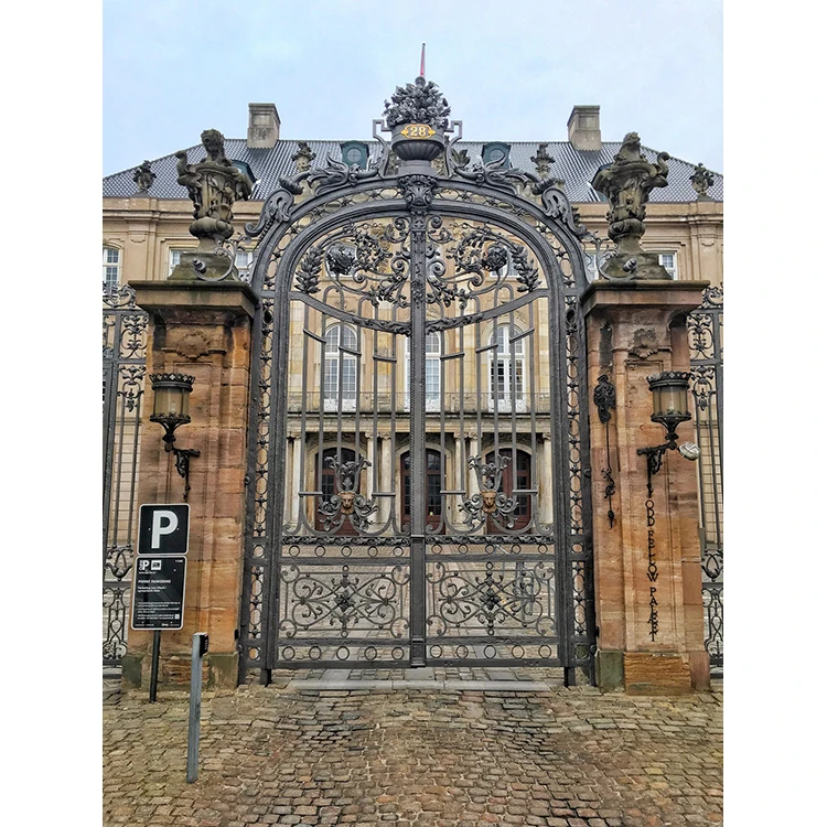 New Arrival Wrought Iron Material Baked Coating Surface Finish Villa Automatic Sliding Gate