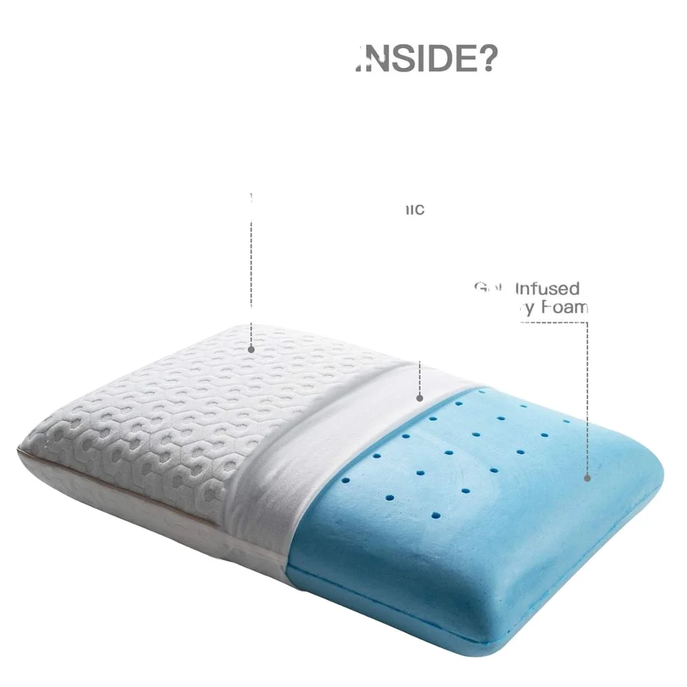 COOLING Cervical Cold Memory Foam Sleeping Pillow Anti Wrinkle Ventilated Gel Memory Foam Cool Pillow Back Sleeper Bamboo 30 Rectangle