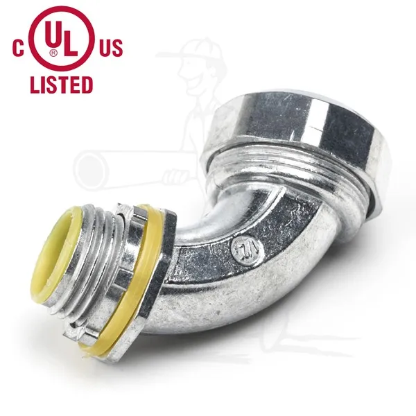 90 Degree Angle Liquid Tight Flexible Conduit Connector UL Listed