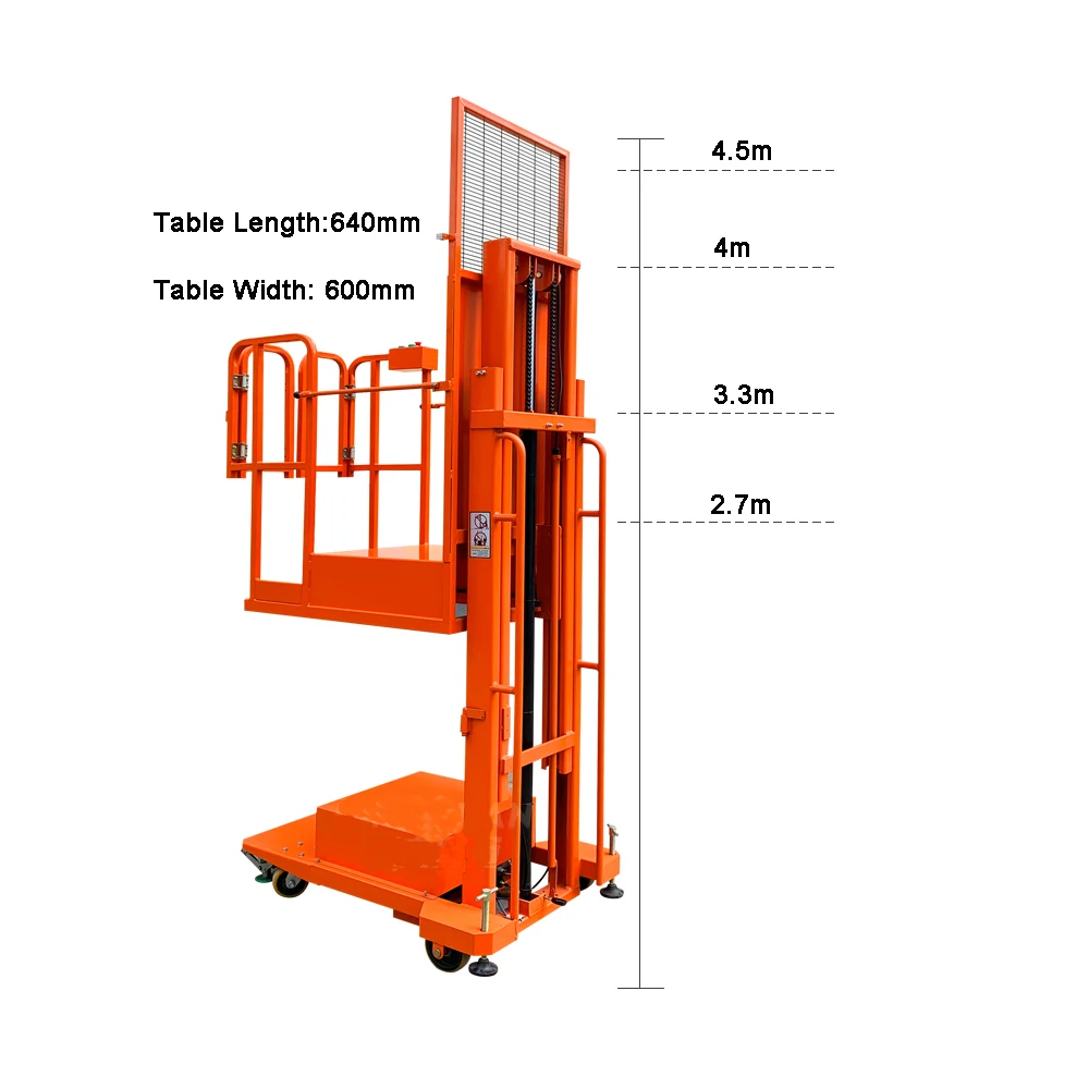 Stock Order Picker Electric Semi Electric Aerial Order Picker