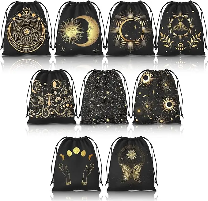 Velvet Tarot Pouch Tarot Card Dice Storage Bag with Drawstring Tarot Card Holder Bag Jewelry Pouch