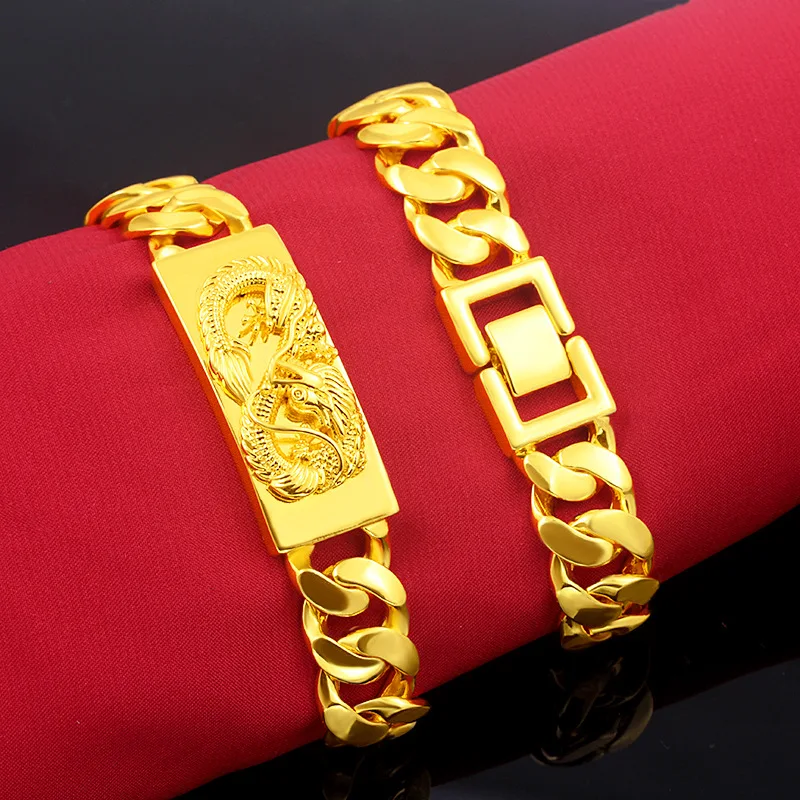 18K Gold Filled Will Not Fade Bracelets for Men & Women Pulseras De Plata De Ley Mujer Bijoux Femme Gemstone Wedding Jewelry