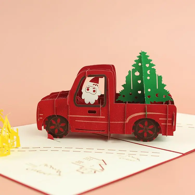 Custom Bulk Pop Up Christmas Gift 3D Greeting Cards Happy Birthday Greeting Card