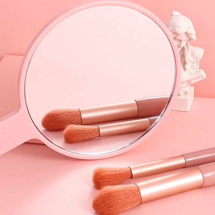 Wholesale Custom Logo Single-Sided Plastic Hand Pocket Makeup Mirror Personalized Cosmetic Mirror with Free Logo