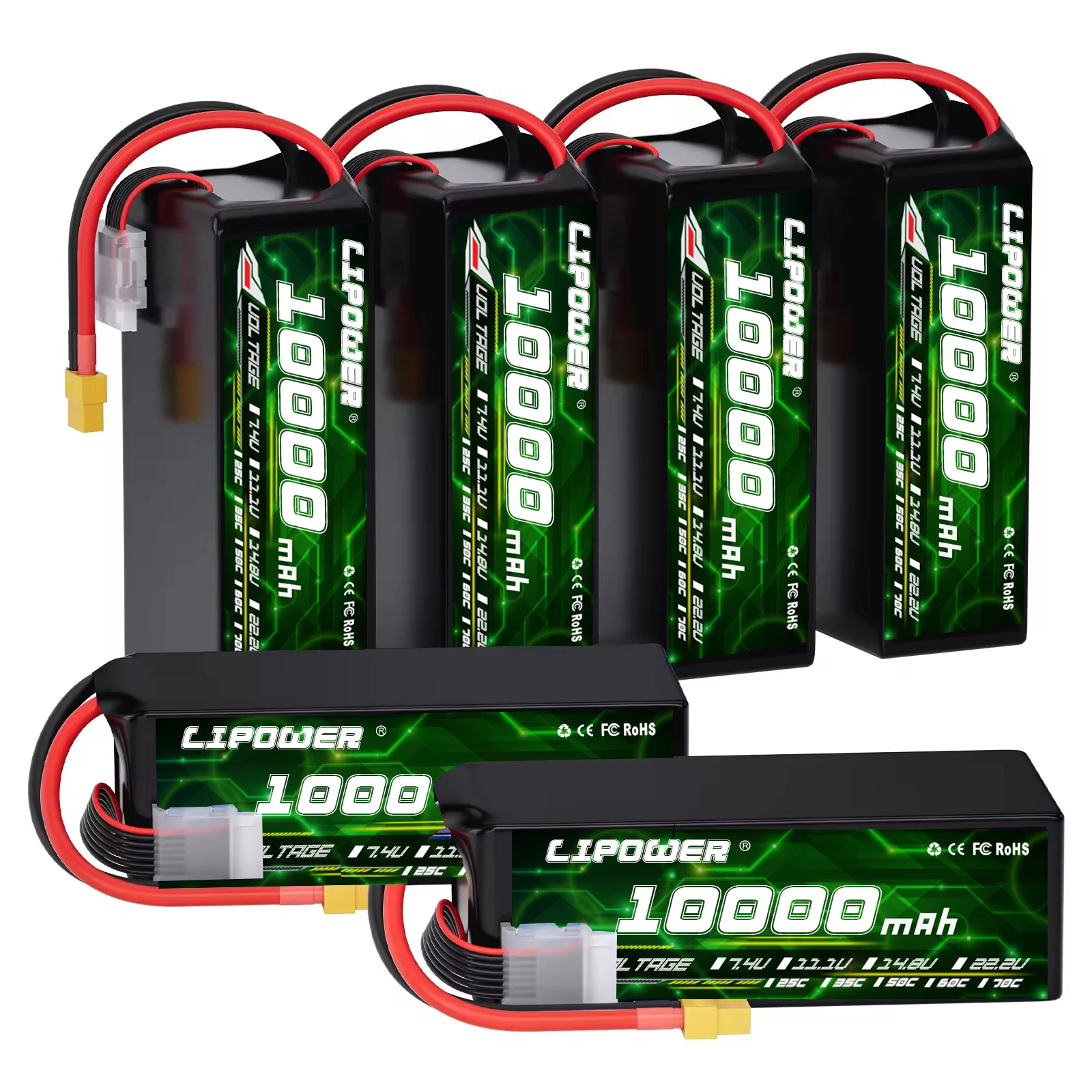 New Arrival 11.1v 22.2V 3S 4S 60C 80C Rechargeable Battery Lipo 10000mah Lithium ion Cell UAV Drone motor lipo battery