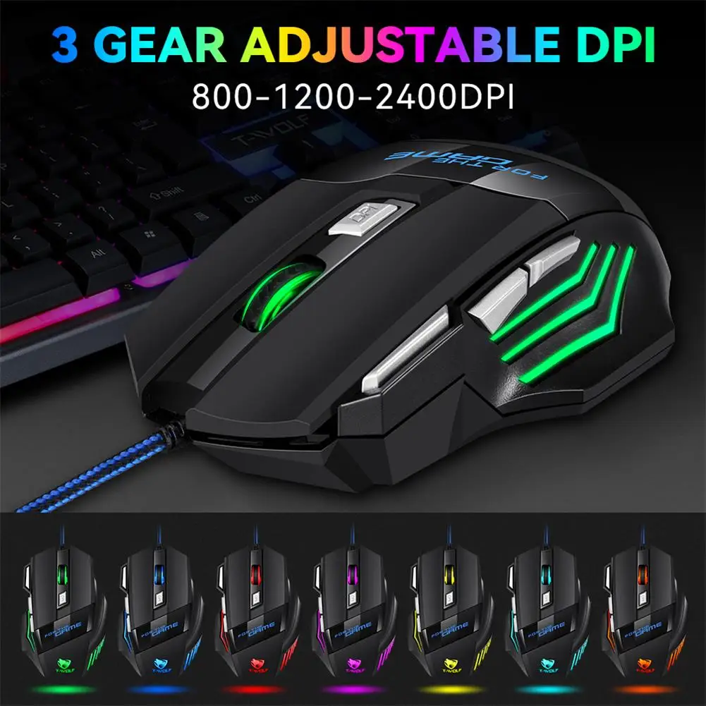 New Hyperspeed USB M1 Gaming Mouse RGB Backlit Ergonomic Game Mice 7D Esports Eat Chicken Wired Mouse for Laptop PC Gamer