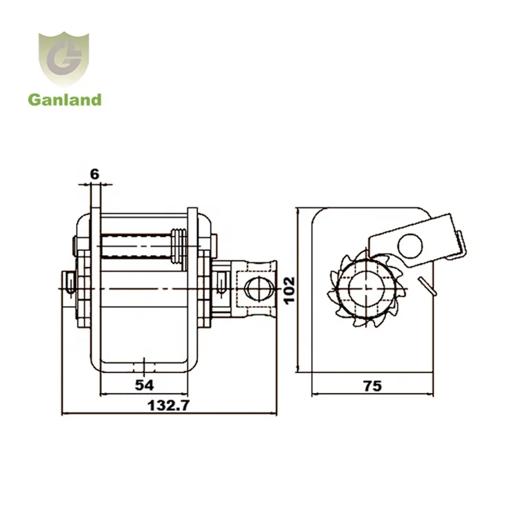 GL-15319 Truck Sliding Tie Down Webbing Winch Cargo Winch