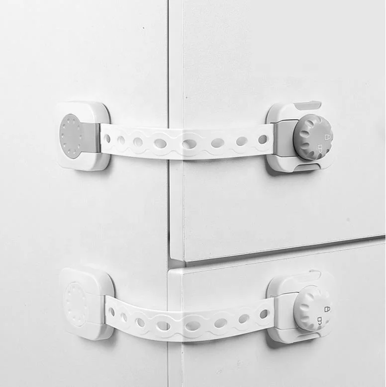 Hot Sale Baby Safety Locks Child Proof Cabinet Locks With Adhesive Adjustable Strap Latches For Drawer Fridge Toilet