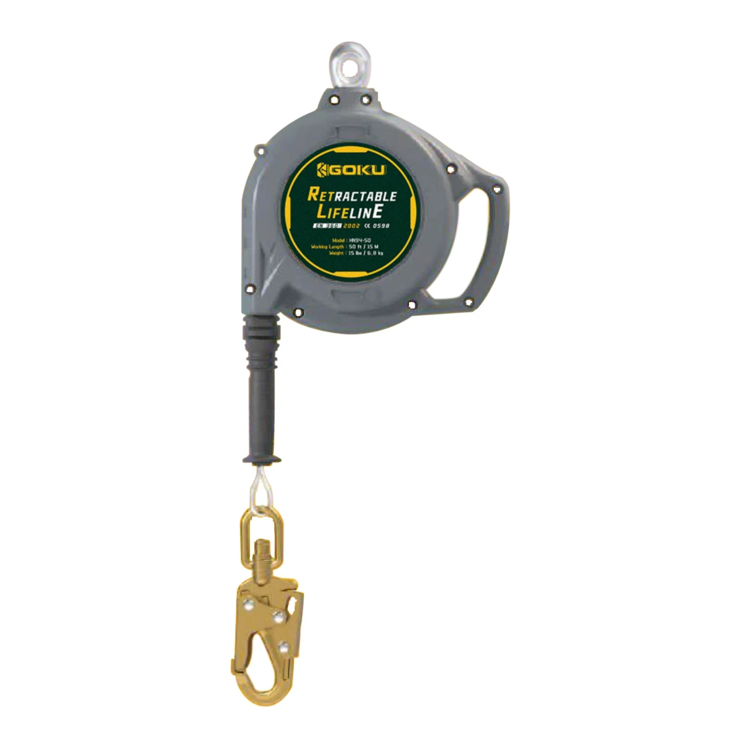 Heavy Duty  20m Cable Self Retracting Lifeline ANSI  SRL Device Swivel Top  Cable With Snap Hook Fall Arrest Safety Yoyo