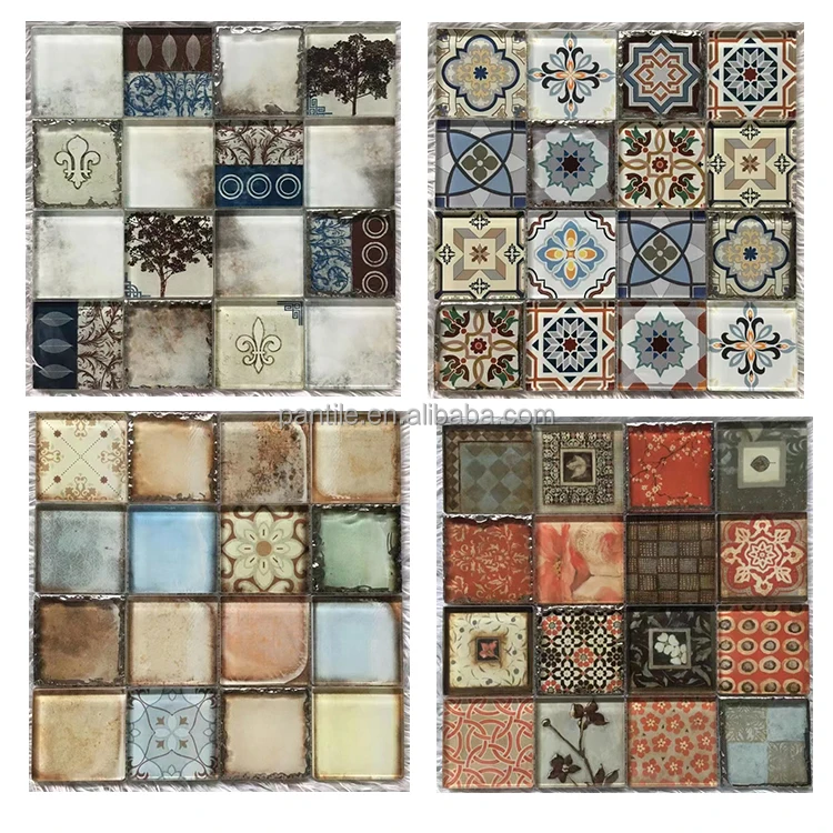 25*25mm Square Fusing Small Crystal Shinny Glass Mosaic Tiles For Bathroom