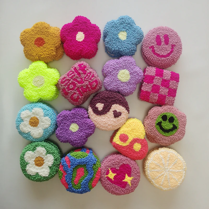 Novelty Gifts Feng Shui Punch Needle Handicraft Coaster Handicraft Cute Rug For Home Decorations