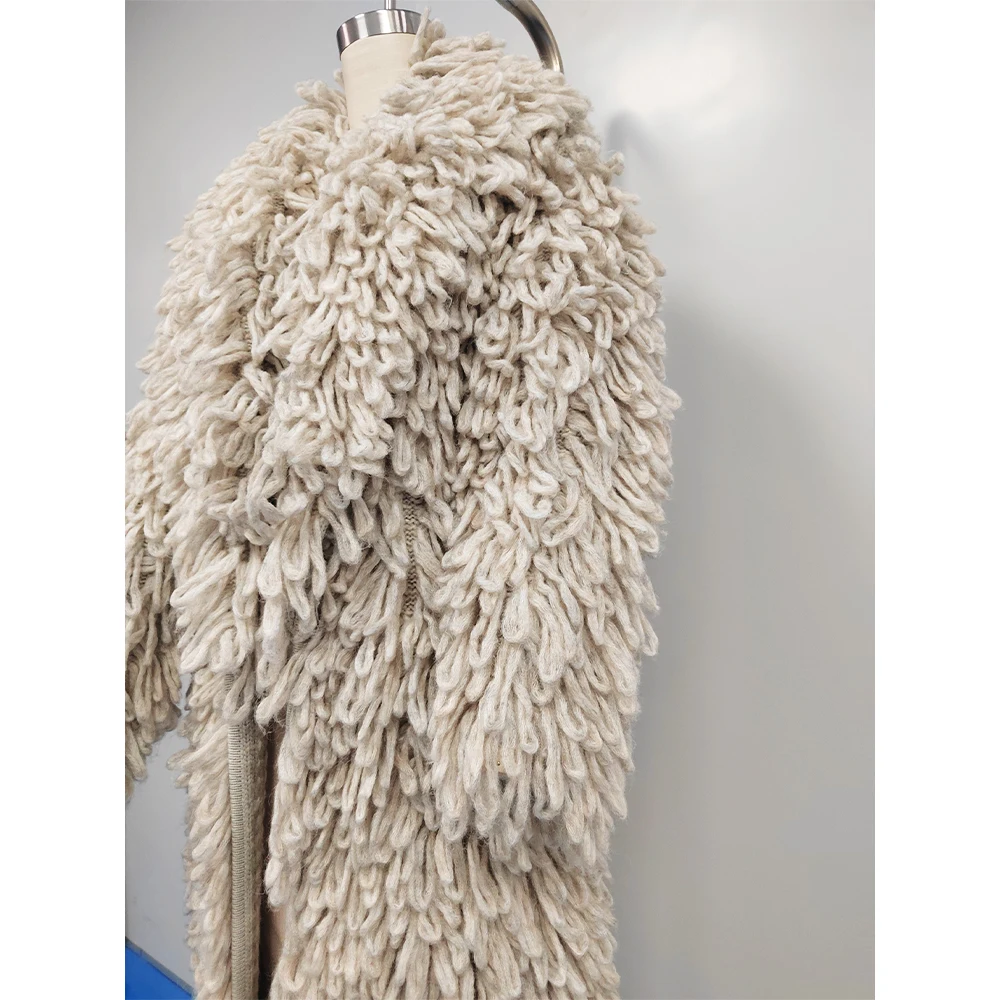 Women Winter  Alpaca Sweater Extra Long Fake Fur Coat Wholesale New Coming Mongolian Fur Coat