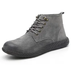 Новейший дизайн Функциональные мужские рабочие ботинки из натуральной кожи со стальным носком защитные ботинки