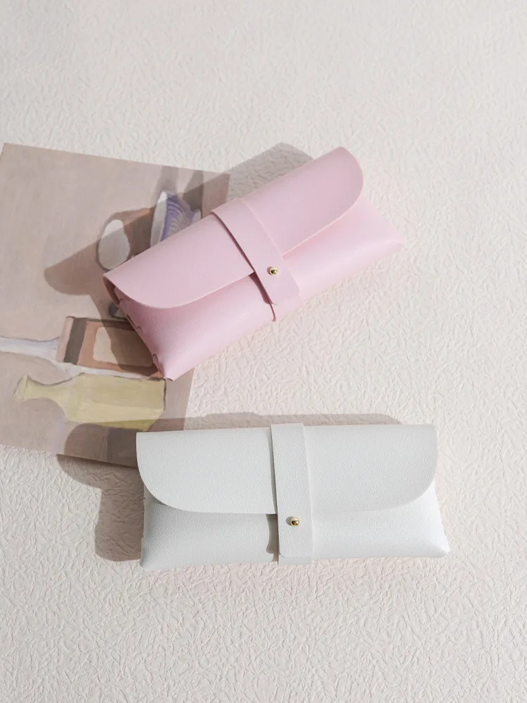 Promotion Gift Simple Glasses Bag Soft Leather Pen Pouch Bag Portable Sunglasses Pencil Case